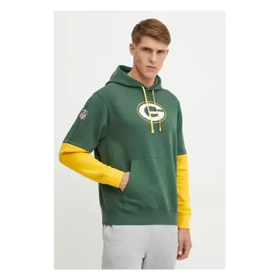 Mikina Nike Green Bay Packers pánská, zelená barva, s kapucí, vzorovaná, 02F2-063K-7T-87G