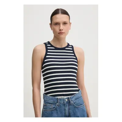 Top Tommy Hilfiger dámský, tmavomodrá barva, WW0WW38635