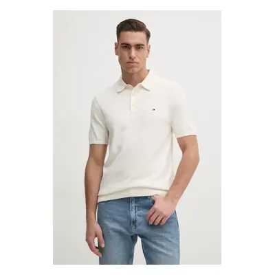 Bavlněné polo tričko Tommy Hilfiger béžová barva, MW0MW37396