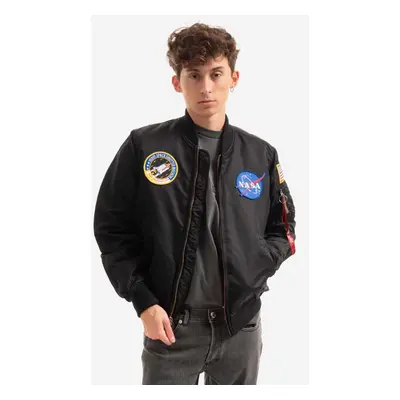 Bomber bunda Alpha Industries MA-1 NASA 166107 03 černá barva, přechodná