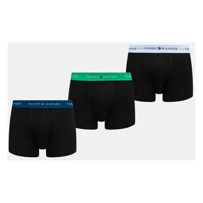 Boxerky Tommy Hilfiger 3-pack pánské, černá barva, UM0UM02763