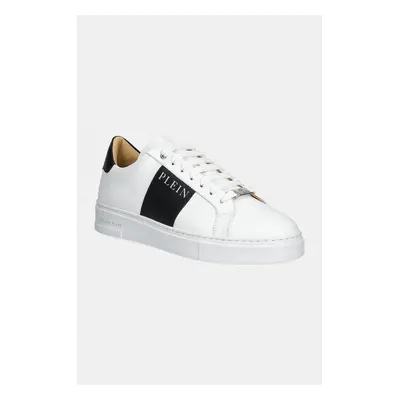 Kožené sneakers boty Philipp Plein Nappa Lo-Top bílá barva, USC0657 PLE010N 0102