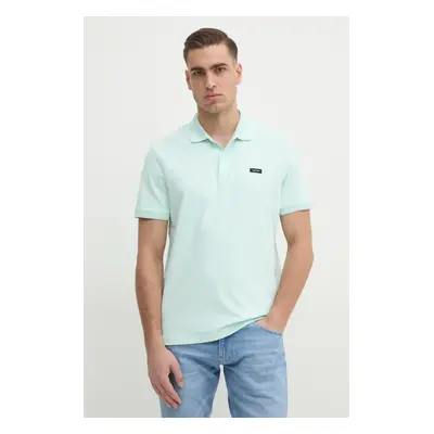 Polo tričko Calvin Klein tyrkysová barva, K10K114141