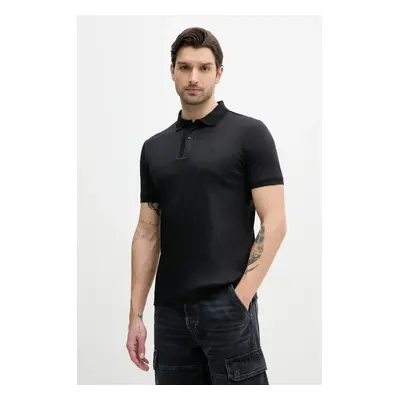 Bavlněné polo tričko Calvin Klein černá barva, K10K114135