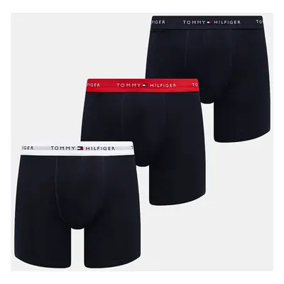 Boxerky Tommy Hilfiger 3-pack pánské, tmavomodrá barva, UM0UM02765