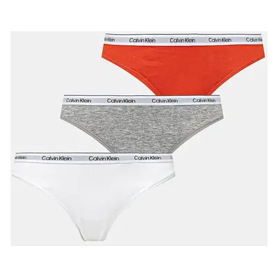 Tanga Calvin Klein Underwear 3-pack červená barva, 000QD5209E