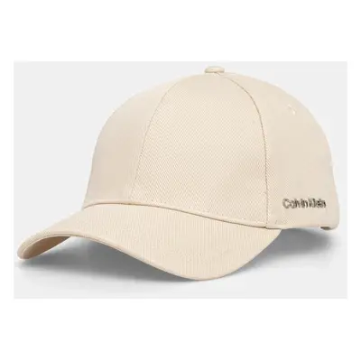 Bavlněná baseballová čepice Calvin Klein béžová barva, K60K612910