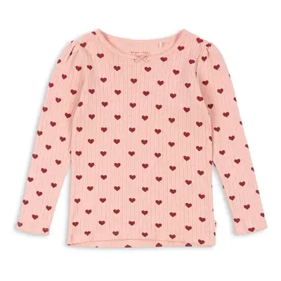 Dětské bavlněné tričko s dlouhým rukávem Konges Sløjd MINNIE BLOUSE GOTS růžová barva, KS102583