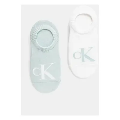 Ponožky Calvin Klein Jeans 2-pack dámské, tyrkysová barva, 701228817