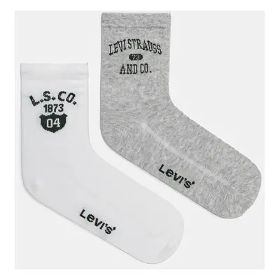 Ponožky Levi's 2-pack bílá barva, 37157-1173