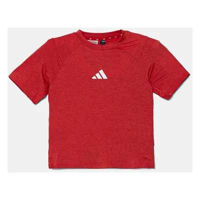 Dětské tričko adidas červená barva, s potiskem, JD0136