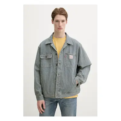 Bavlněná bunda Levi's modrá barva, oversize, A4820