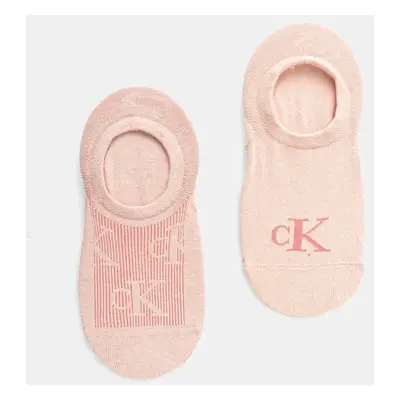 Ponožky Calvin Klein Jeans 2-pack dámské, oranžová barva, 701231402