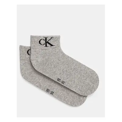 Ponožky Calvin Klein Jeans 2-pack dámské, šedá barva, 701228813