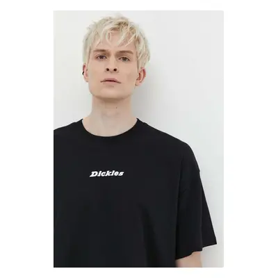 Bavlněné tričko Dickies ENTERPRISE TEE SS černá barva, s potiskem, DK0A4YRN