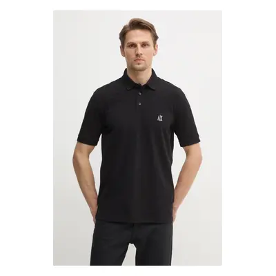 Bavlněné polo tričko Armani Exchange černá barva, XM000367 AF13022