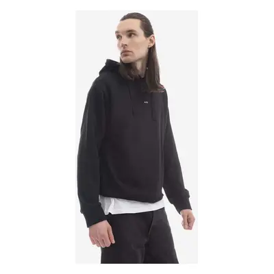 Bavlněná mikina A.P.C. Hoodie Larry pánská, černá barva, s kapucí, hladká, COEIP-H27622 BLACK