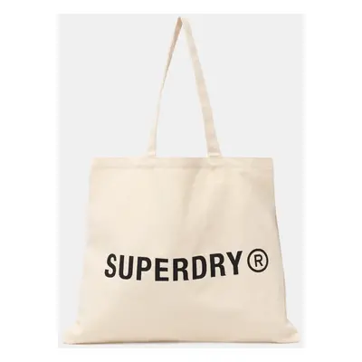 Bavlněná kabelka Superdry béžová barva, Y9110270A-1KG