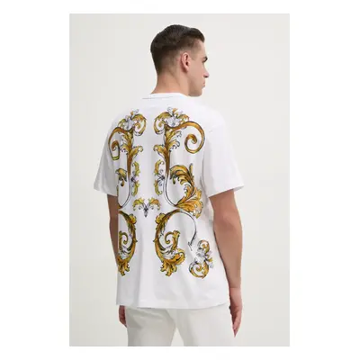 Bavlněné tričko Versace Jeans Couture bílá barva, s potiskem, 78GAH6RB JS462