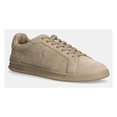 Semišové sneakers boty Polo Ralph Lauren Hrt Ct II béžová barva, 809877601001