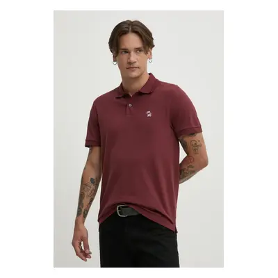 Bavlněné polo tričko Abercrombie & Fitch červená barva, KI124-4377