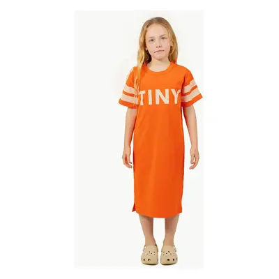 Dětské bavlněné šaty Tinycottons STRIPES DRESS oranžová barva, mini, SS25-135