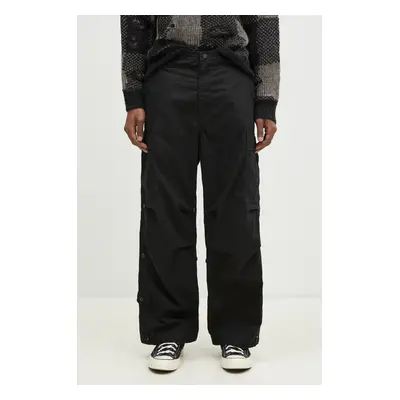 Bavlněné kalhoty Maharishi Original Cargo Snopants Loose černá barva, jednoduché, 5300.BLACK