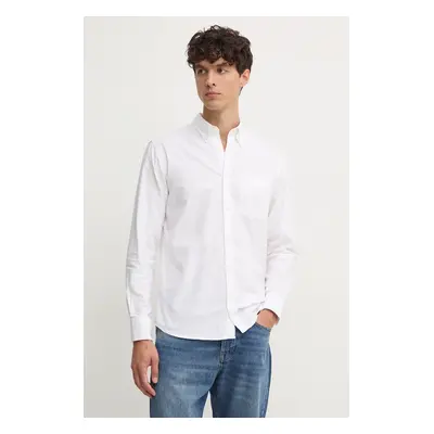 Bavlněná košile United Colors of Benetton bílá barva, regular, s límečkem button-down, 5FGBUQ04C