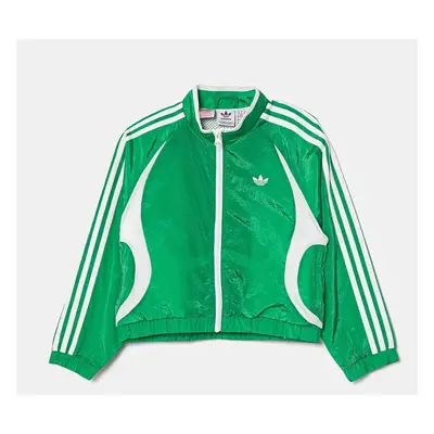 Dětská bunda adidas Originals zelená barva, JC9110