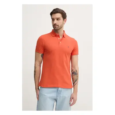 Polo tričko Tommy Hilfiger oranžová barva, MW0MW17771