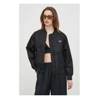 Bomber bunda Calvin Klein Jeans černá barva, přechodná, J20J223034