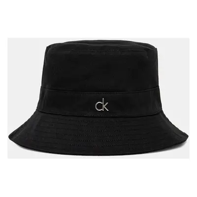 Oboustranný klobouk Calvin Klein černá barva, bavlněný, K60K612913