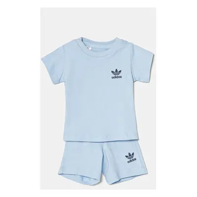 Dětská bavlněná souprava adidas Originals modrá barva, JI5811