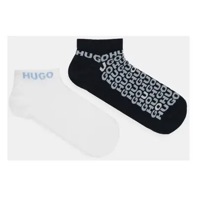 Ponožky HUGO 2-pack pánské, tmavomodrá barva, 50520998