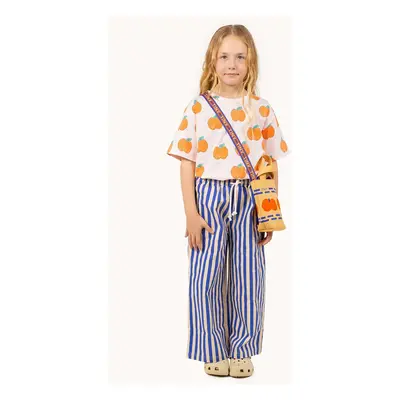 Dětské bavlněné kalhoty Tinycottons STRIPES WOVEN PANT modrá barva, vzorované, SS25-229