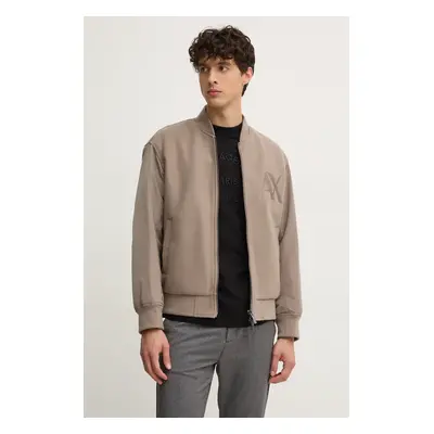 Bomber bunda Armani Exchange béžová barva, přechodná, oversize, 6DZB32 ZN5PZ