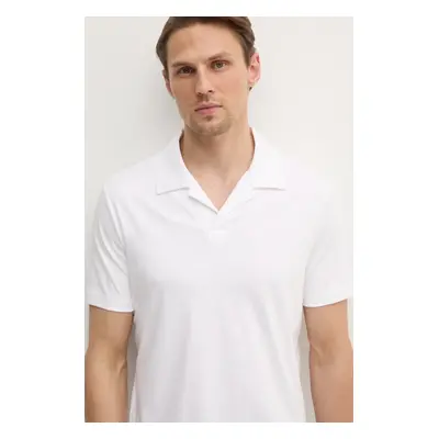 Bavlněné polo tričko Calvin Klein bílá barva, K10K114133