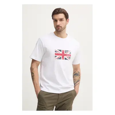 Bavlněné tričko Pepe Jeans UNION TEE bílá barva, s potiskem, PM509790