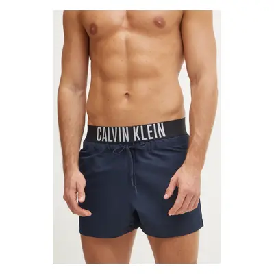 Plavkové šortky Calvin Klein tmavomodrá barva, KM0KM01094