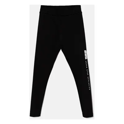 Dětské legíny The North Face VERTICAL GRAPHIC LEGGINGS černá barva, s potiskem, NF0A89HVJK31