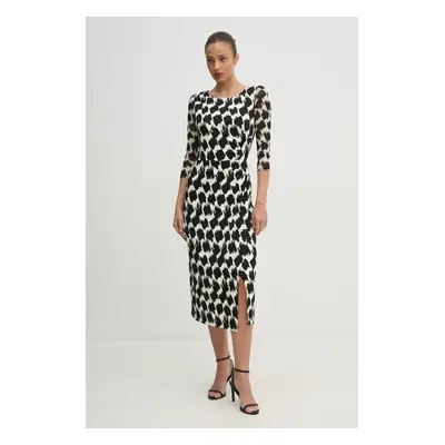 Šaty DIANE VON FURSTENBERG béžová barva, midi, DVFDL4S038