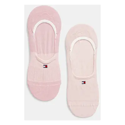 Kotníkové ponožky Tommy Hilfiger 2-pack dámské, růžová barva, 701233710