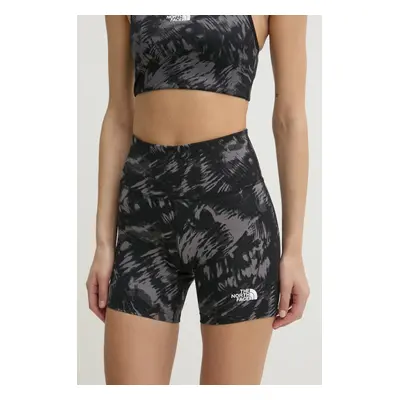 Sportovní šortky The North Face Flex dámské, černá barva, vzorované, high waist, NF0A8BQR8R41