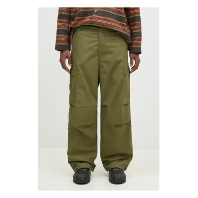 Bavlněné kalhoty Maharishi Original Cargo Snopants Loose zelená barva, ve střihu cargo, 5300.OLI