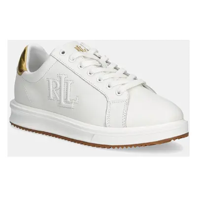 Kožené sneakers boty Lauren Ralph Lauren Ainsley bílá barva, 802978213001