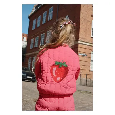 Dětská bomber bunda Konges Sløjd JUNO SPARKLE BOMBER JACKET růžová barva, KS102314