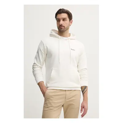 Bavlněná mikina Pepe Jeans ESSENTIAL HOODIE pánská, bílá barva, s kapucí, hladká, PM582839