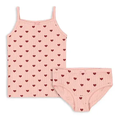 Dětská bavlněná souprava Konges Sløjd MINNIE UNDERWEAR GOTS růžová barva, KS102582