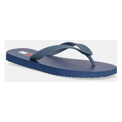 Žabky Tommy Jeans BEACH SANDAL pánské, modrá barva, EM0EM01560