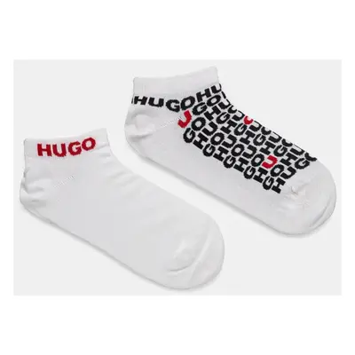 Ponožky HUGO 2-pack pánské, bílá barva, 50520998